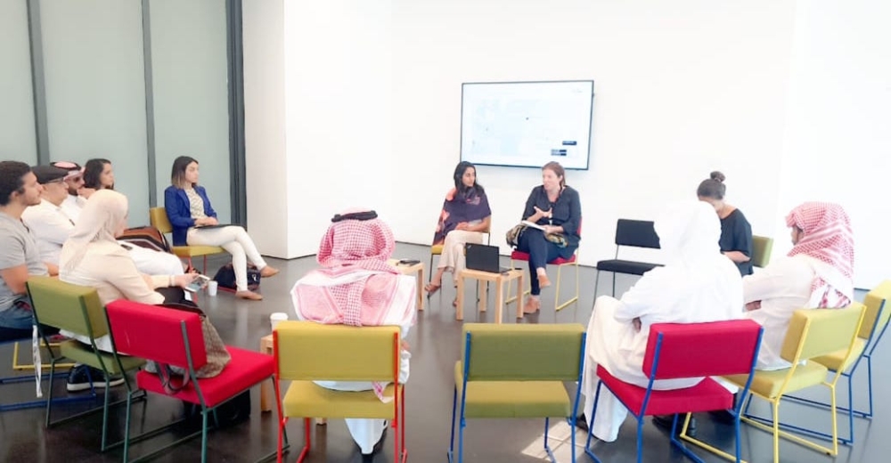 


Antonia Carver and Sara Al-Omran of Art Jameel speaks to the media in Dubai.