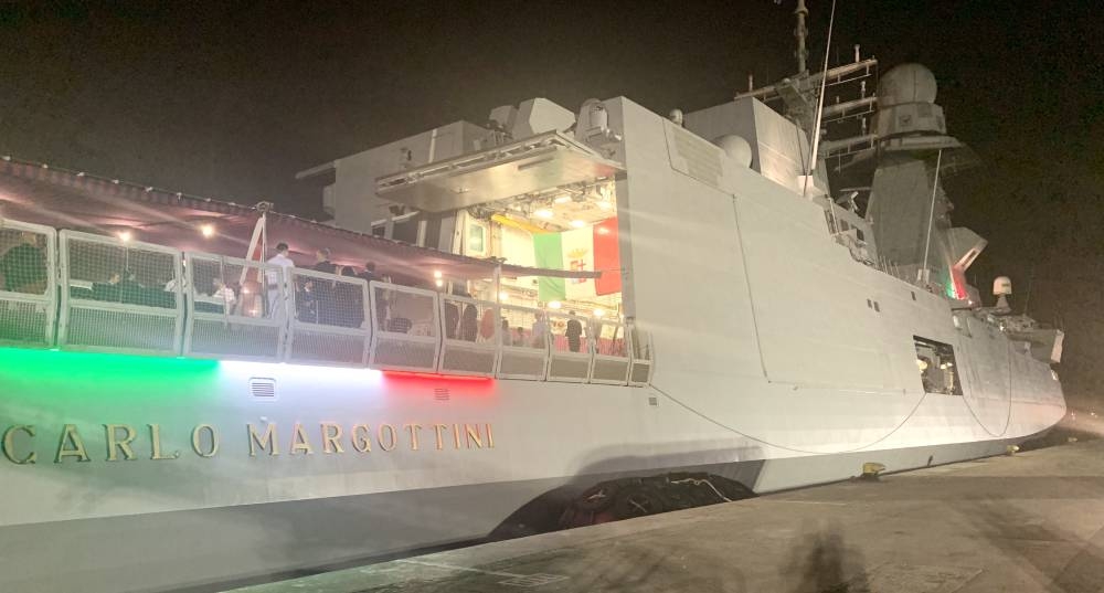Italian frigate Carlo Margottini docked at the Jeddah Islamic Port. — SG photos by Abdulaziz Hammad. 