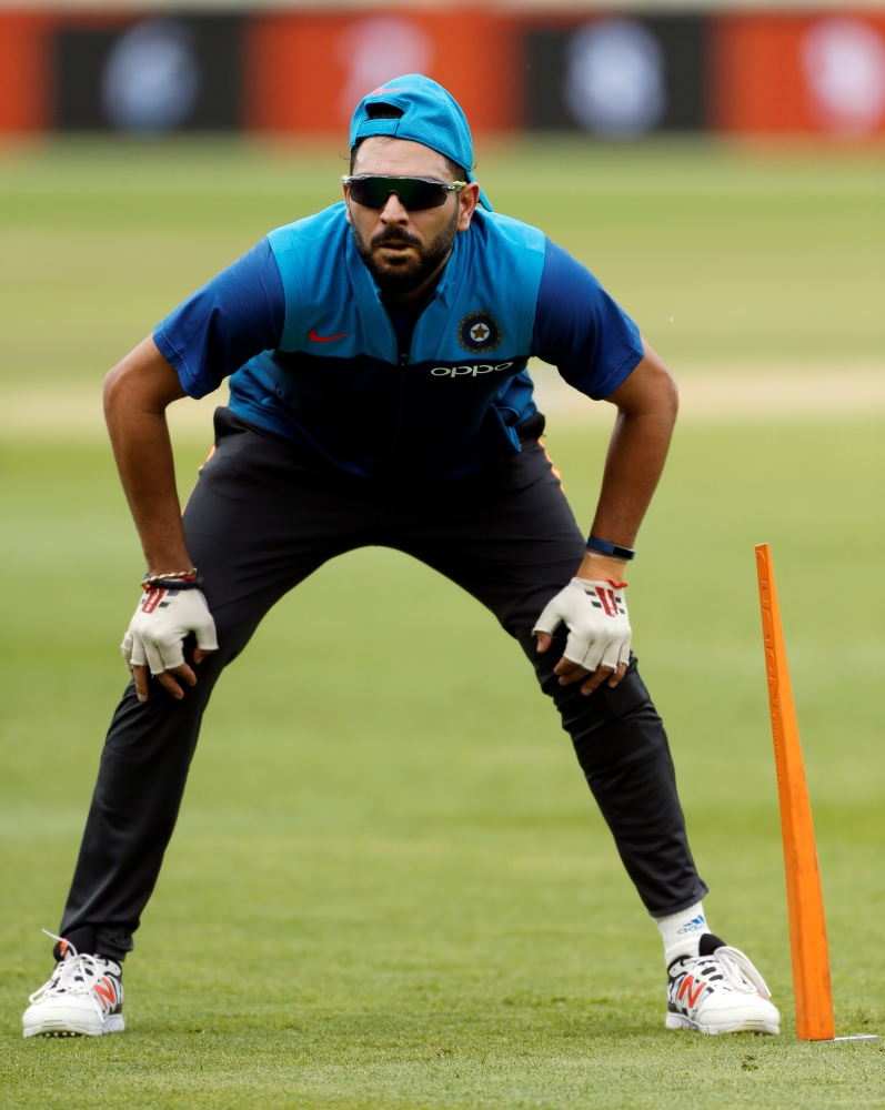 Yuvraj Singh during nets practice in this June 3, 2017 file photo. — Reuters