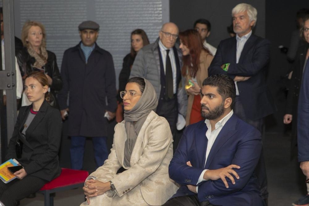 Minister of Culture and Chairman of the Board of Directors of Misk Art Institute Prince Badr Bin Abdullah Bin Farhan is seen with Noura Al Kaabi, minister of culture and knowledge development of the United Arab Emirates at the 58th Venice Biennale 2019 Art Exhibition. — SG