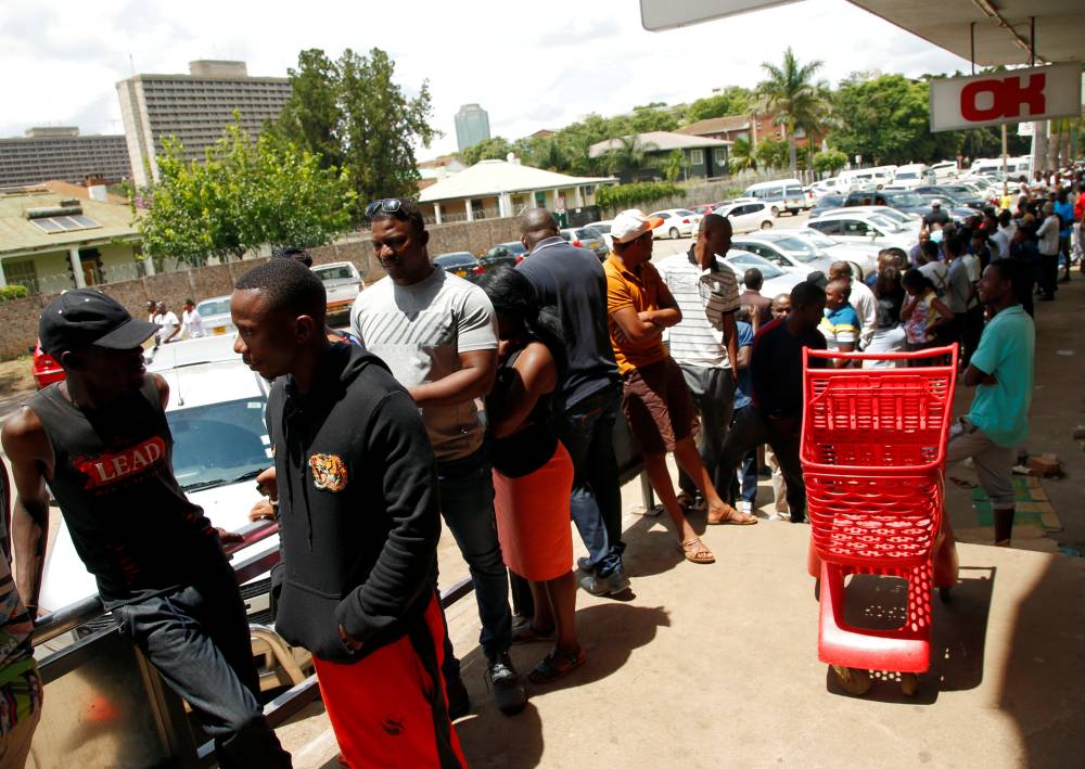 People queue to shop at a supermarket in Harare, Zimbabwe, January 16, 2019. — Reuters