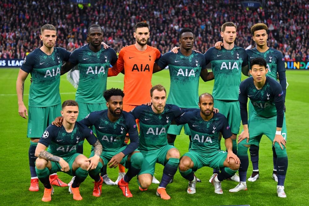 Tottenham Hotspur players pose for a team group photo before the match. — Reuters
