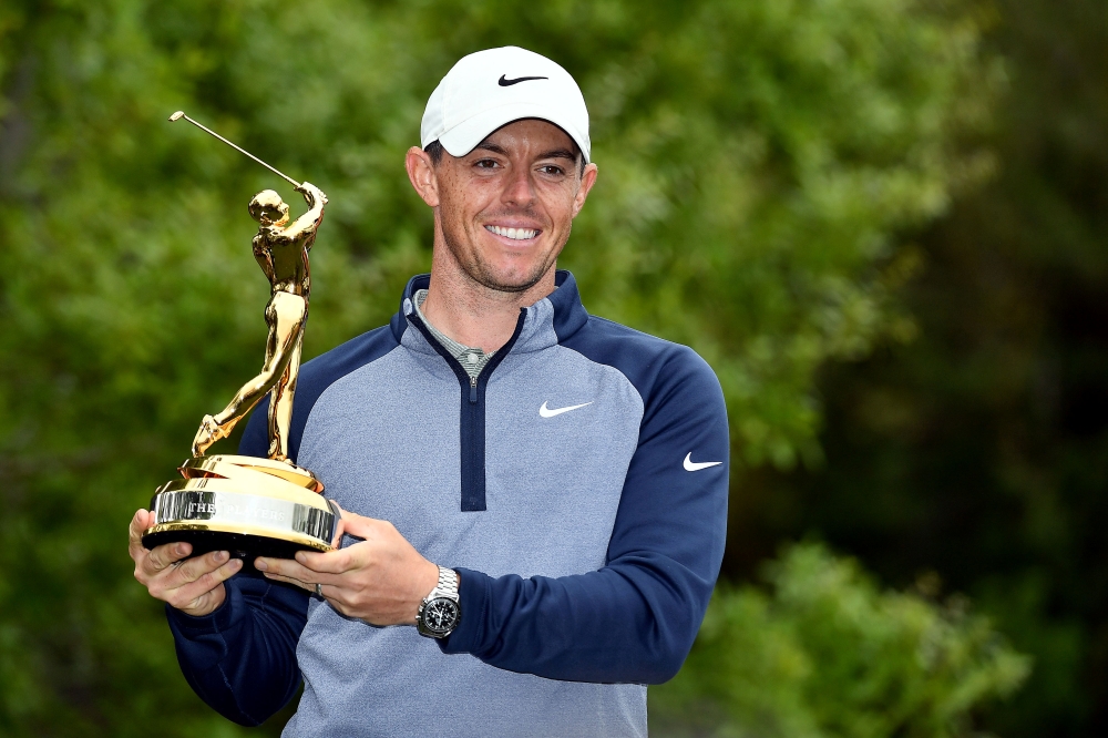 Rory McIlroy celebrates winning the Players Championship golf tournament at TPC Sawgrass, Stadium Course in Florida in this file photo. — Reuters