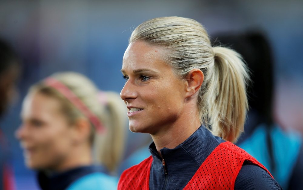 France's Amandine Henry during the warm up for the recent Women's International Friendly against Denmark at the Stade de la Meinau, Strasbourg, France. — Reuters