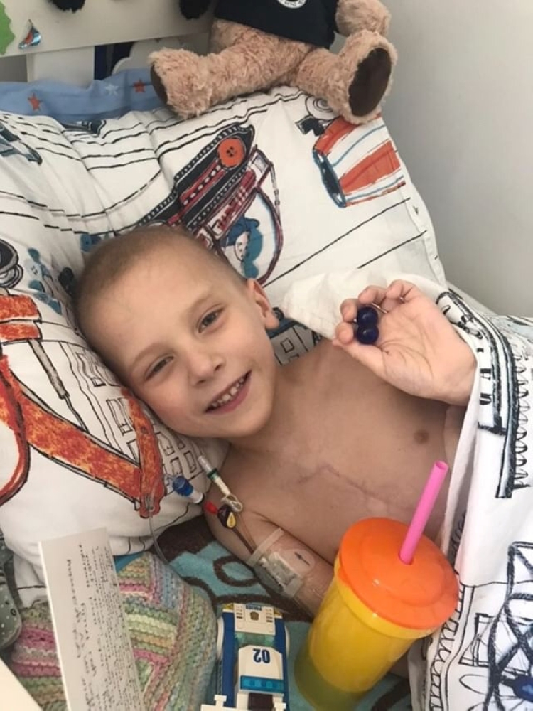 Harry, a five-year-old boy with a rare form of terminal cancer, smiles in Redhill, Surrey, Britain May 13, 2019 in this image taken from social media on May 14, 2019.  — Reuters