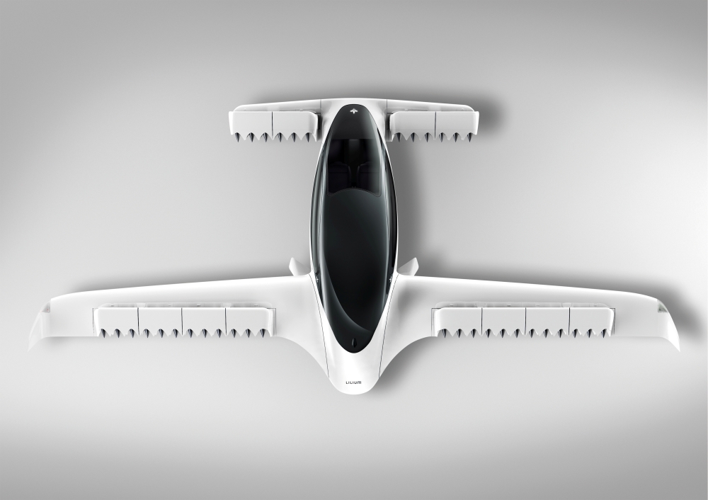 A undated handout illustration obtained from the Lilium website on Thursday, shows a battery-powered five-seater aircraft prototype, that Lilium hopes to bring into service by 2025. — Reuters