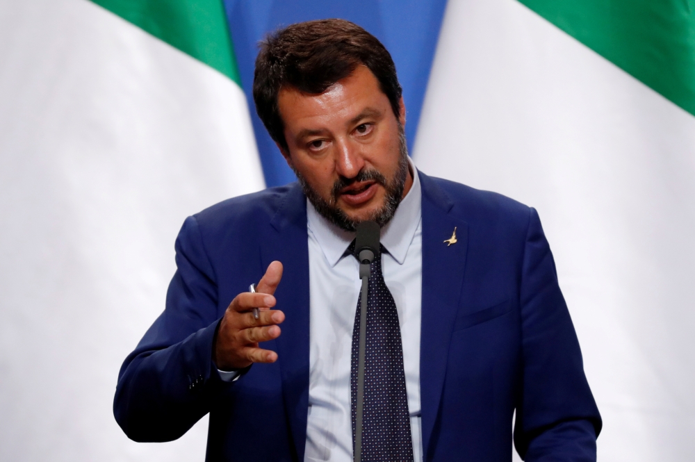 Italian Deputy Prime Minister Matteo Salvini speaks during a joint news conference with Hungarian Prime Minister Viktor Orban in Budapest, Hungary, in this May 2, 2019 file photo. — Reuters