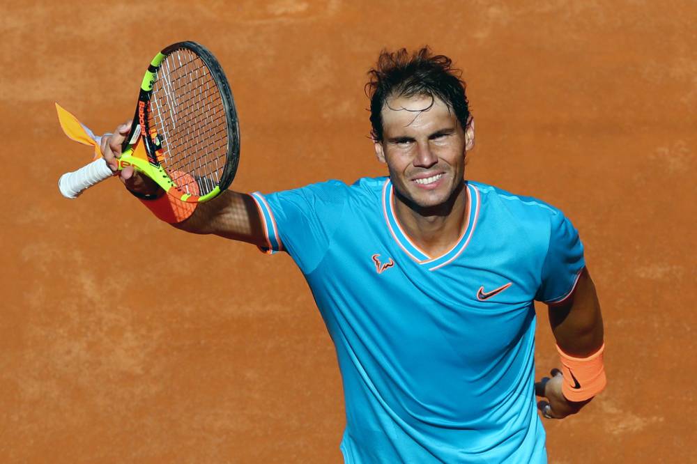 Spain's Rafael Nadal celebrates winning his quarterfinal match against Spain's Fernando Verdasco in the ATP 1000  Italian Open at the Foro Italico, Rome, Italy, on Friday. — Reuters