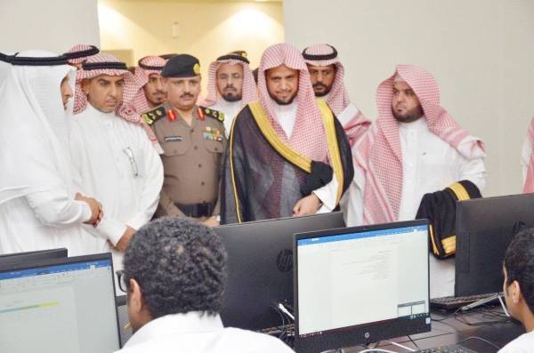 Attorney General Saud Al-Moajab inspects the training facilities for inmates at prisons in Makkah province.