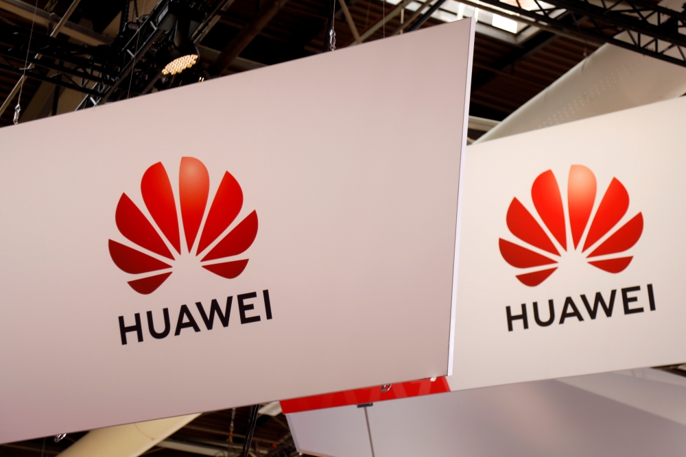  The logo of Huawei is seen at the high profile startups and high tech leaders gathering, Viva Tech,in Paris, on May 16. - Reuters