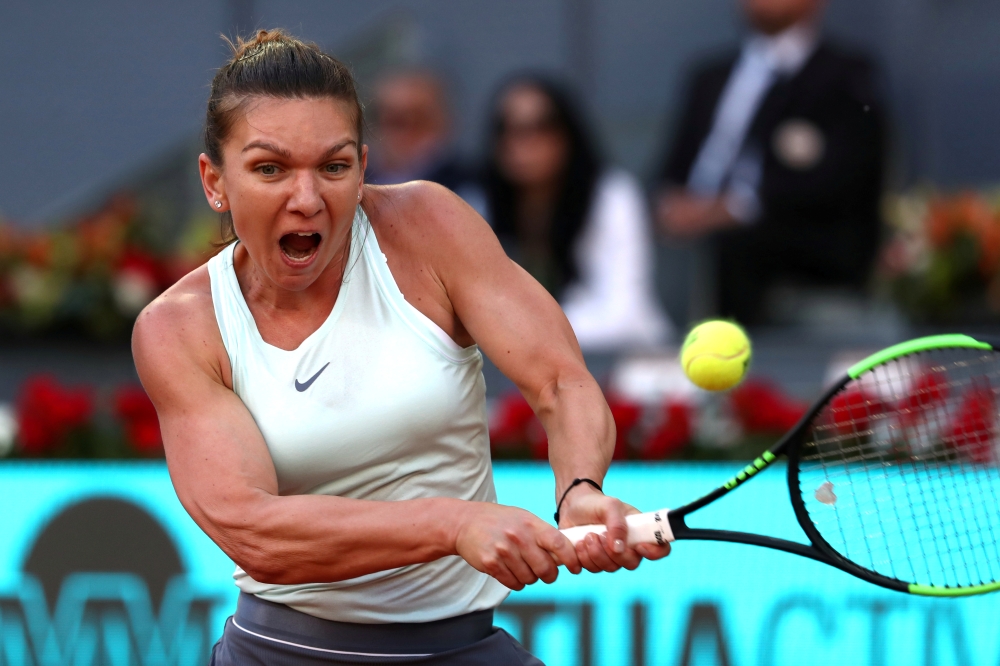 Romania's Simona Halep in action during the final against Netherlands' Kiki Bertens at the Madrid Open in this May 11, 2019 file photo.