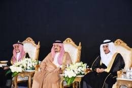 Emir of Riyadh Prince Faisal Bin Bandar attends the official launch of the Alinma Enayah Endowment Fund at the headquarters of Enayah.