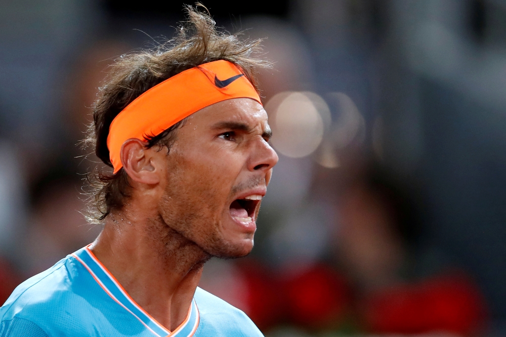 Spain's Rafael Nadal reacts during his semifinal match against Greece's Stefanos Tsitsipas during the MAdrid Open in this file photo. — Reuters