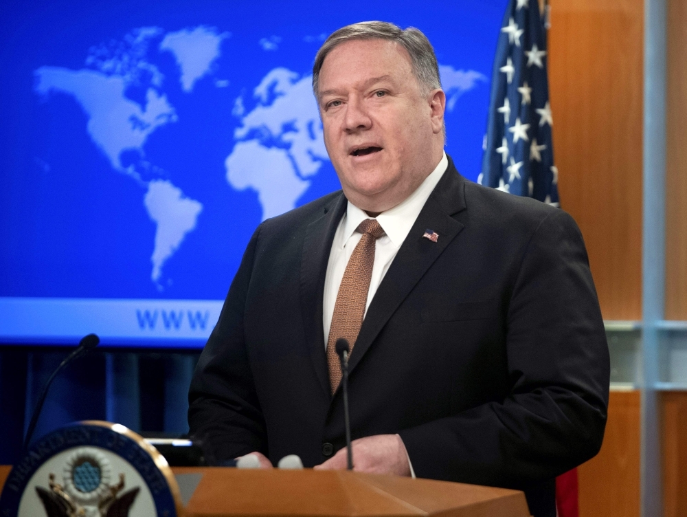 US Secretary of State Mike Pompeo speaks at the State Department in Washington in this  April 8, 2019 file photo. — AFP