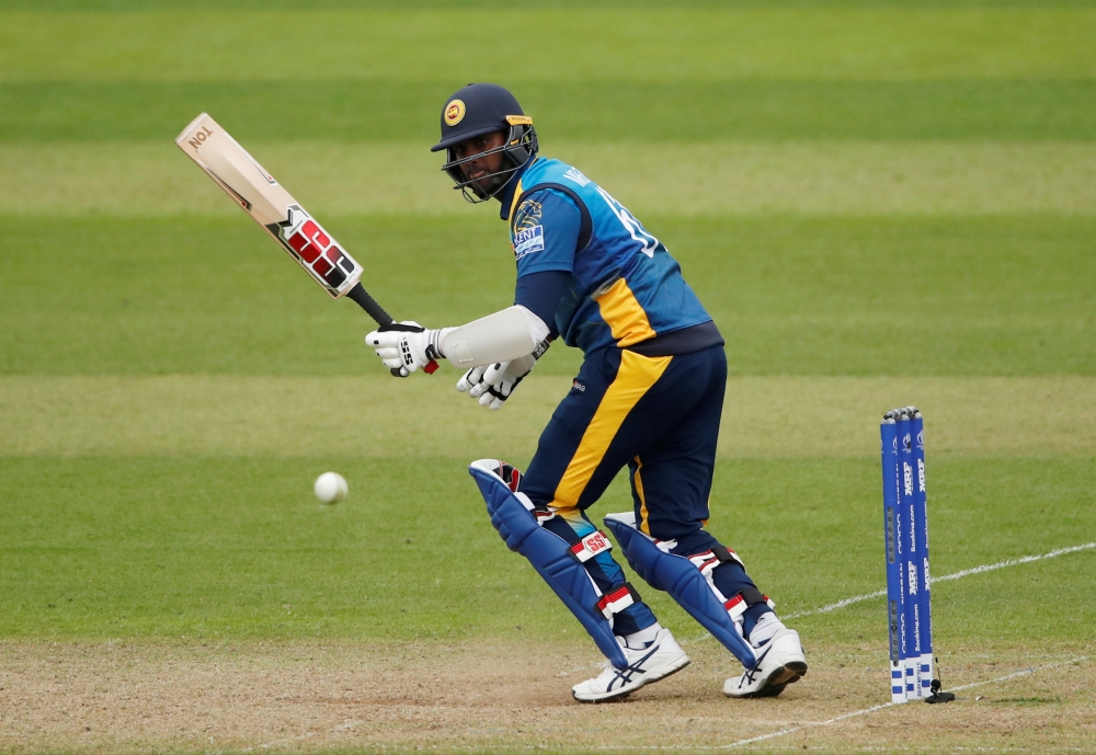 Sri Lanka's Angelo Mathews in action during the ICC Cricket World Cup warm-up match against South Africa at the Cardiff Wales Stadium, Cardiff, Britain, on Friday. — Reuters