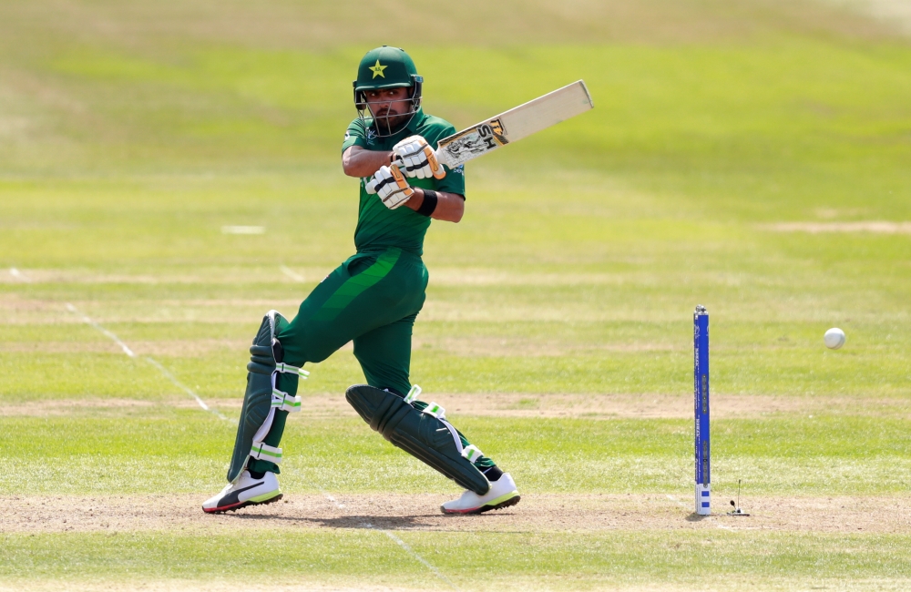 Pakistan's Babar Azam in action during the ICC Cricket World Cup warm-up match against Afghanistan at the County Ground, Bristol, Britain, on Friday. — Reuters