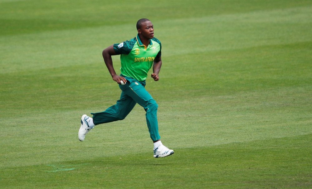 South Africa's Kagiso Rabada in action against Sri Lanka in a warm-up match in Cardiff on Friday. — Reuters