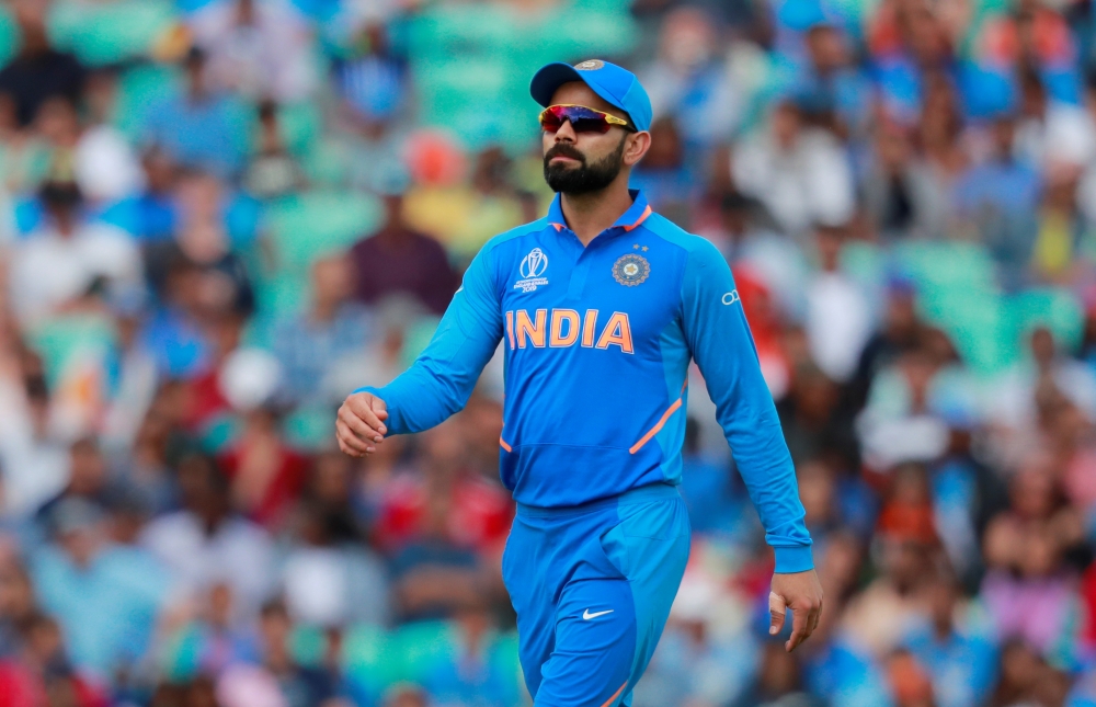 India's Virat Kohli looks on during the warm-up match against New Zealand at the Kia Oval, London, on Saturday. — Reuters