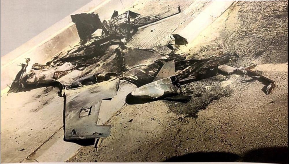 Pictures of the drone wreckage. — SPA