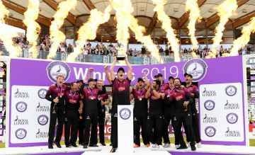 Somerset won their first major trophy in 14 years as they beat Hampshire by six wickets in the final of English county cricket's One-Day Cup at Lord's on Saturday.