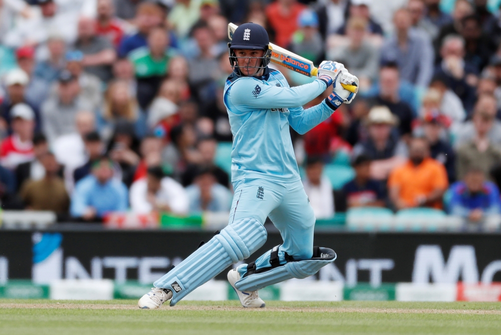 England's Jason Roy in action during the ICC Cricket World Cup warm-up match against Afghanistan at the Kia Oval, London, Britain, on Monday. — Reuters