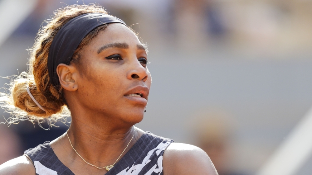 Serena Williams of the US reacts as she plays against Russia's Vitalia Diatchenko during their women's singles first round match on day two of The Roland Garros 2019 French Open tennis tournament in Paris on Monday. — AFP