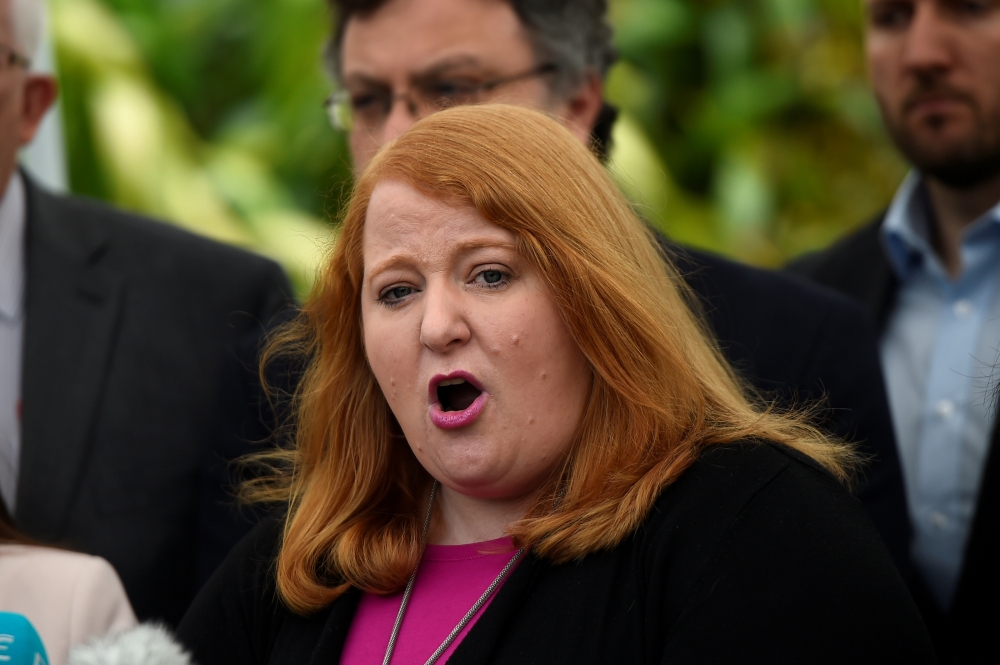 Northern Ireland's Alliance Party leader, Naomi Long, speaks to the media at Stormont Castle in Belfast, Northern Ireland, in this June 29, 2017 file photo. — Reuters
