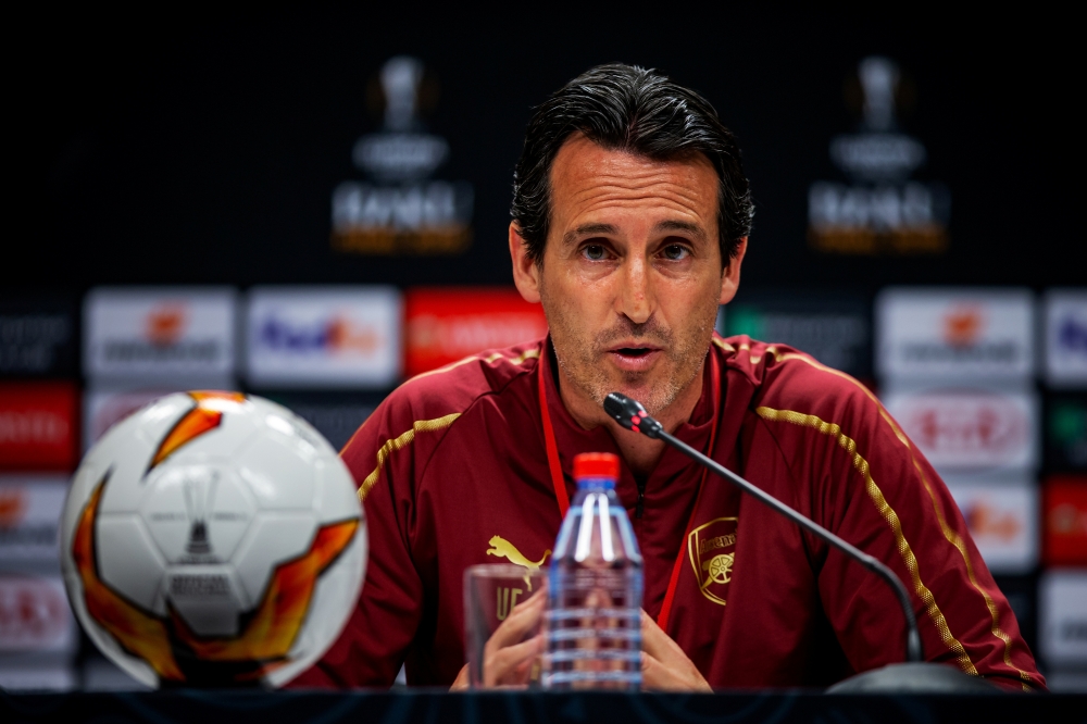 Arsenal manager Unai Emery during the press conference prior to the Europa League Final at the Baku Olympic Stadium, Baku, Azerbaijan, on Tuesday. — Reuters