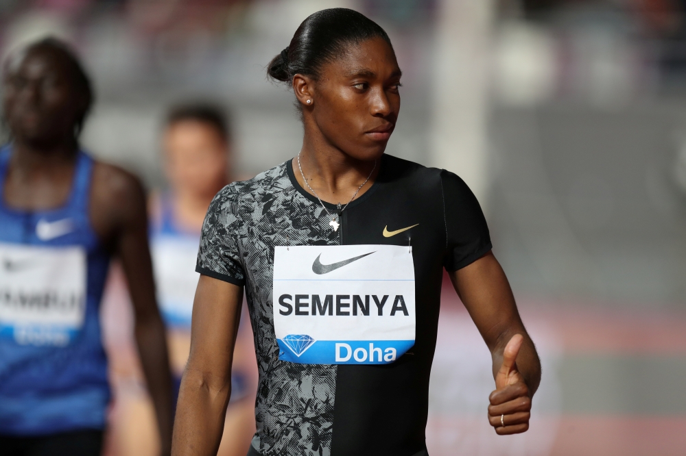 South Africa's Caster Semenya before the women's 800m event in the Diamond League at the Khalifa International Stadium, Doha, Qatar, in this file photo. — Reuters