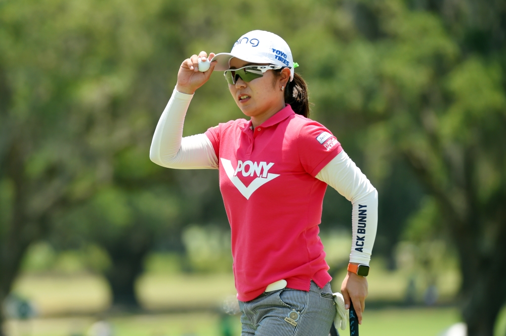 Mamiko Higa on the 18th green during the first round of the US Women's Open golf tournament at Country Club of Charleston on Thursday. — Reuters