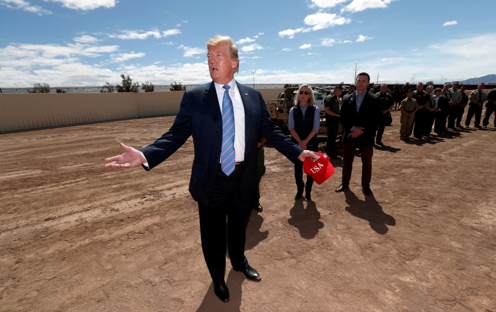 US President Donald Trump visits the US-Mexico border in Calexico California in this April 5, 2019 file photo. — Reuters