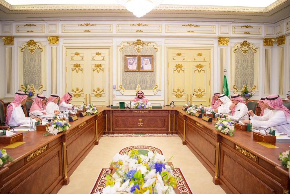 Crown Prince Muhammad Bin Salman, deputy premier and minister of defense, chairing the Board meeting of the Royal Commission for Makkah City and Holy Sites at Al-Safa Palace in Makkah on Monday. — SPA