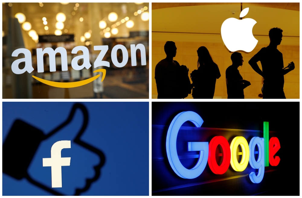 The logos of Amazon, Apple, Facebook and Google are seen in a combination photo from Reuters files. — Reuters