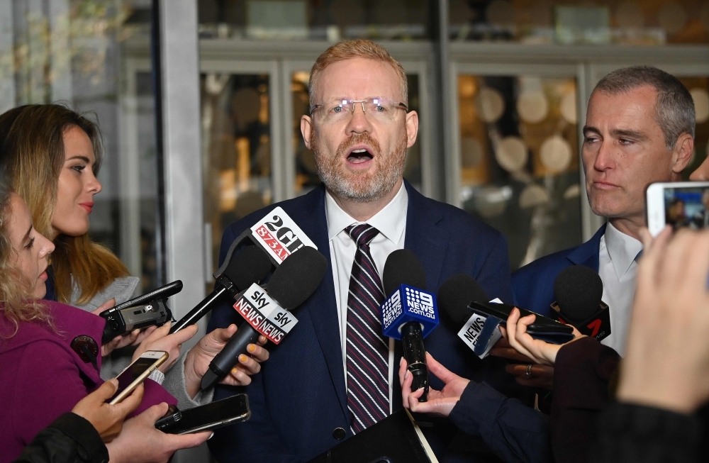 ABC’s editorial director Craig McMurtrie speaks to the media as Australian police raided the headquarters of public broadcaster in Sydney on Wednesday. — AFP