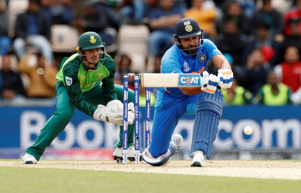 India's Rohit Sharma in action during the ICC Cricket World Cup match against South Africa at The Ageas Bowl, Southampton, Britain, on Wednesday. — Reuters