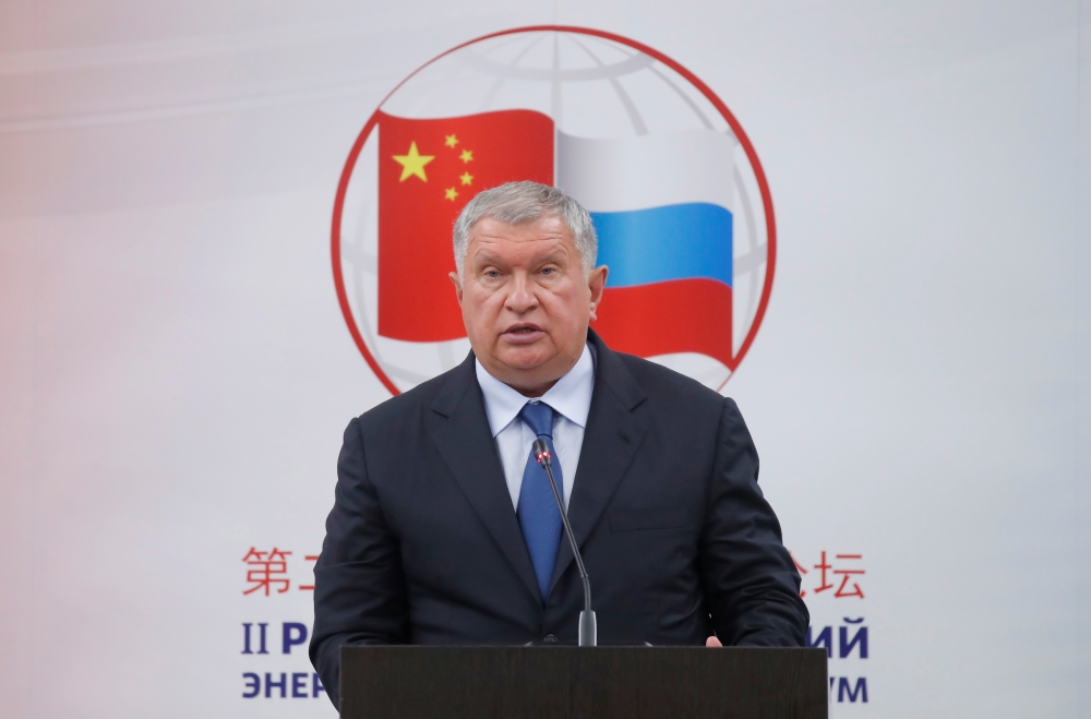 Chief Executive of Rosneft Igor Sechin attends the St. Petersburg International Economic Forum (SPIEF), Russia on Thursday. — Reuters
