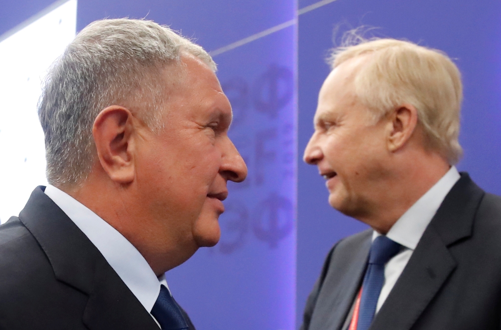 Chief Executive of Rosneft Igor Sechin attends the St. Petersburg International Economic Forum (SPIEF), Russia on Thursday. — Reuters