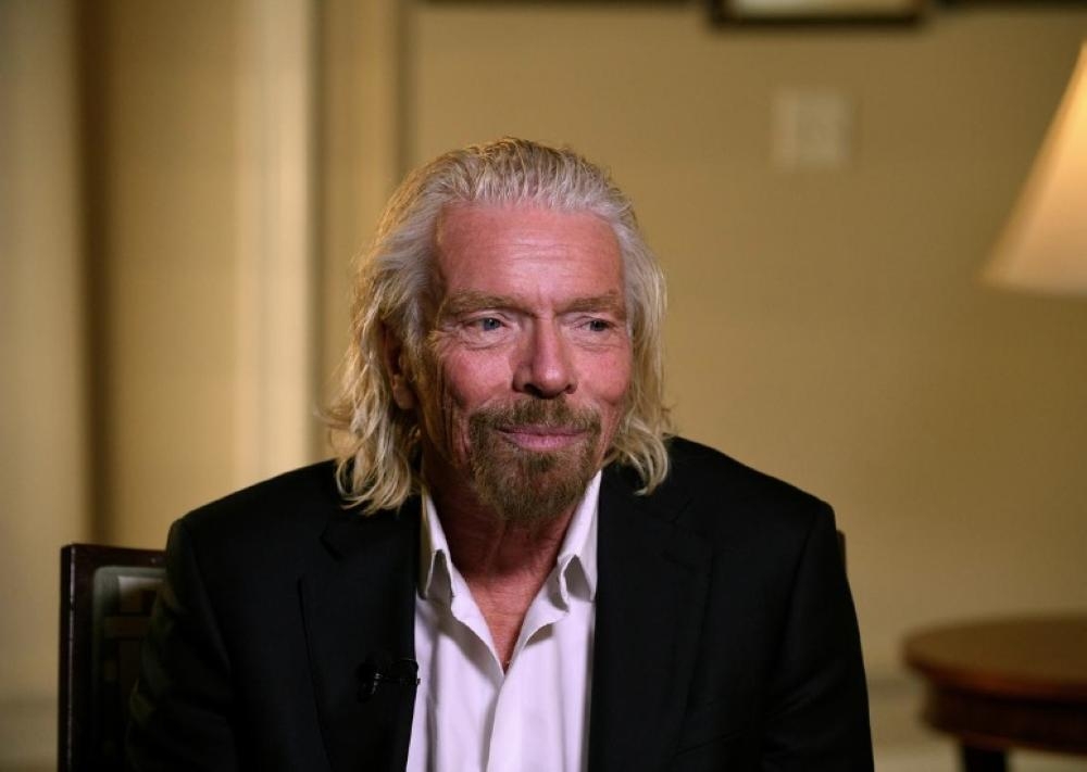 Virgin Galactic founder Richard Branson speaks during an interview while attending the Space Symposium in Colorado Springs, Colorado, US, April 11, 2019.  — Reuters