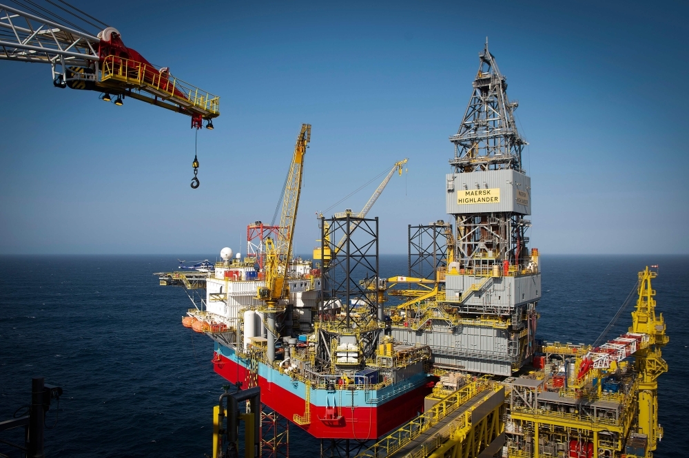 The Total Culzean platform is pictured on the North Sea, about 45 miles (70 kilometres) east of the Aberdeen, Europe's self-proclaimed oil capital on Scotland's northeast coast, on April 8, 2019. — AFP