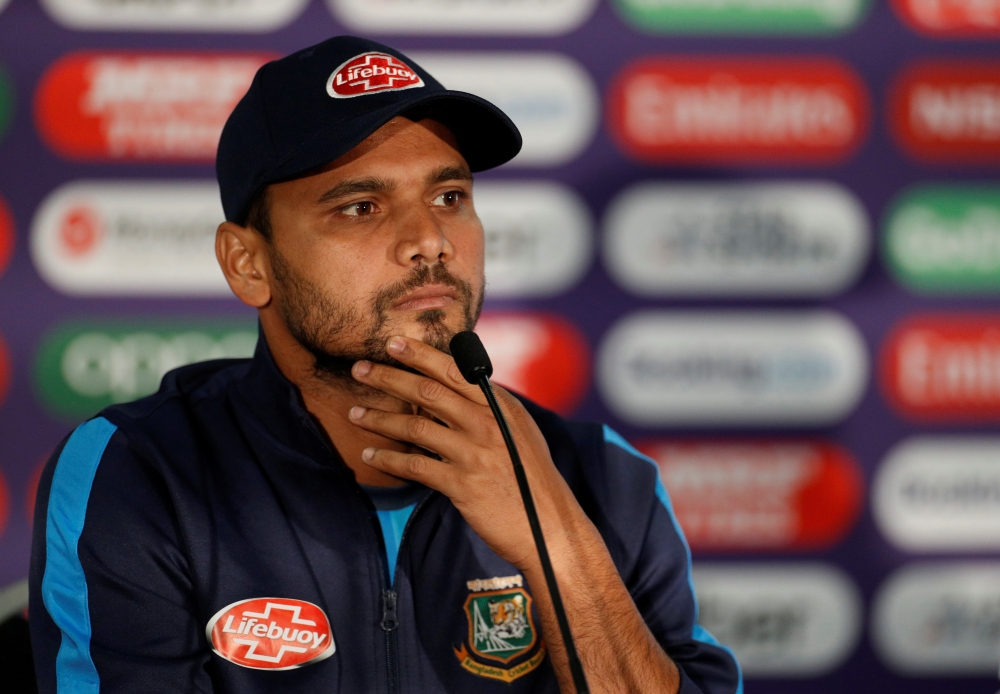 Bangladesh's Mashrafe Mortaza during the ICC Cricket World Cup press conference at the Cardiff Wales Stadium, Cardiff, Britain, on Friday. — Reuters