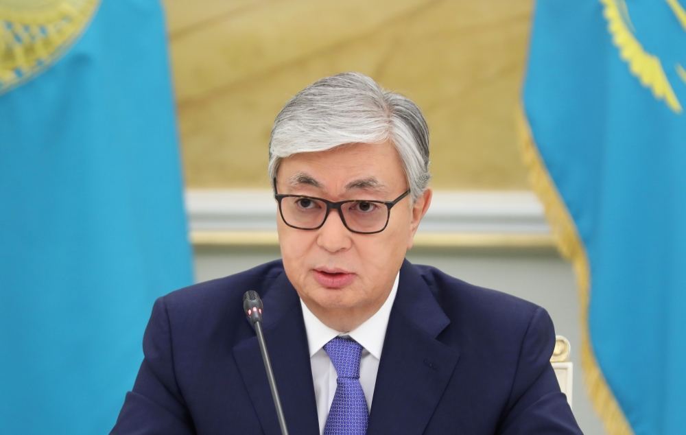 Kazakhstan's President Kassym-Jomart Tokayev attends a news conference at the Akorda presidential residence in Nur-Sultan, Kazakhstan, on Monday. — Reuters