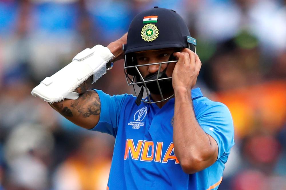 India's Shikhar Dhawan in action against Australia during the ICC Cricket World Cup match at The Oval, London, Britain, on Sunday. — Reuters