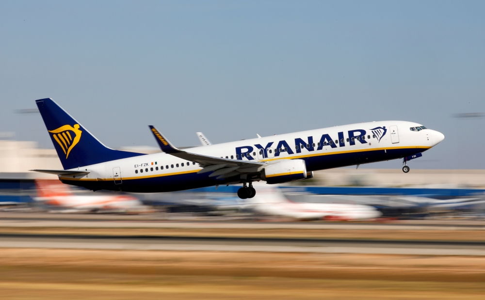 File photo shows a Ryanair Boeing 737-800 plane taking off from Palma de Mallorca airport in Palma de Mallorca, Spain, on July 28, 2018. — Reuters