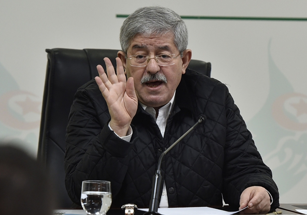 Former Algerian Prime Minister Ahmed Ouyahia speaks during a press conference in the capital Algiers in this Feb. 2, 2019 file photo. — AFP