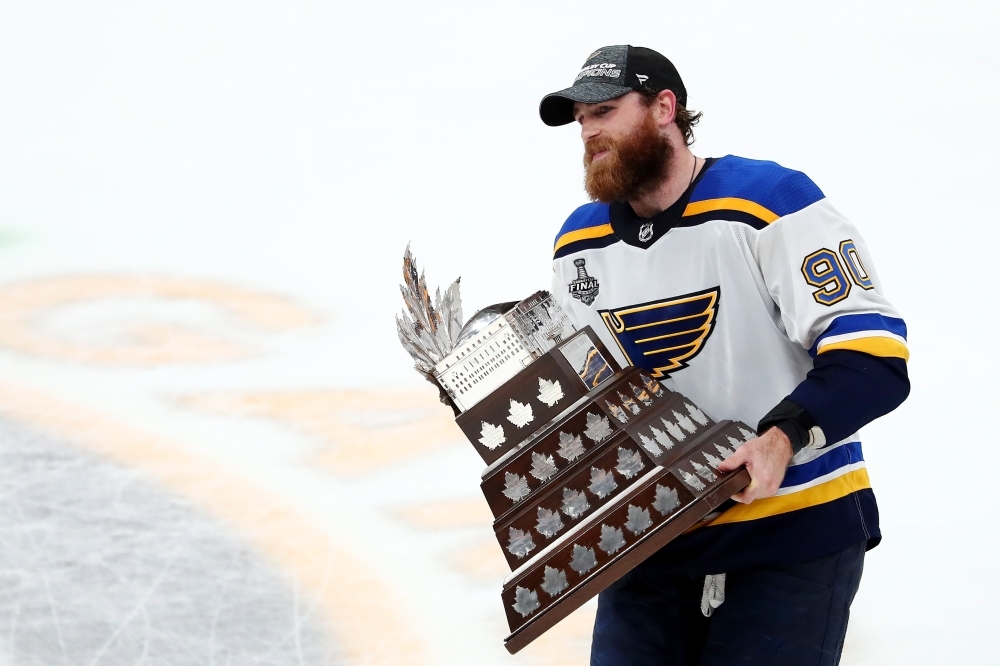 Alex Pietrangelo No. 27 of the St. Louis Blues celebrates with the Stanley Cup after defeating the Boston Bruins in Game Seven to win the 2019 NHL Stanley Cup Final at TD Garden on Wednesday in Boston, Massachusetts. — AFP