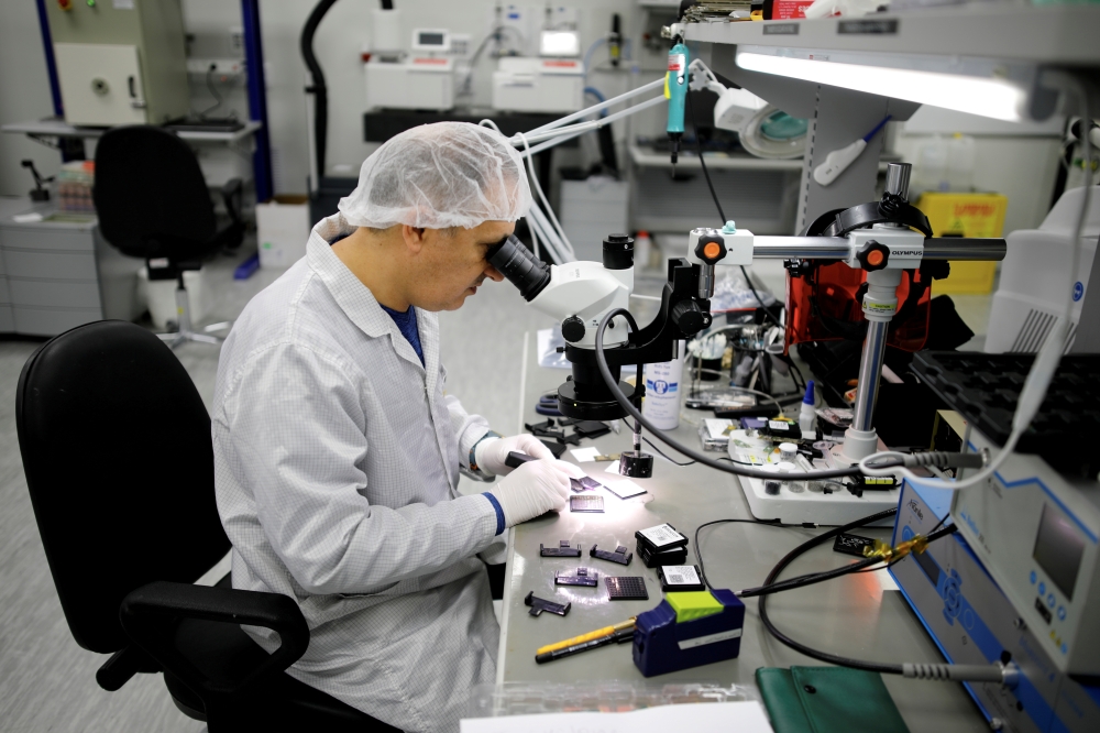 A technician works in a clean-room at Mellanox Technologies building in Yokneam, Israel, in this March 4, 2019 file photo. — Reuters