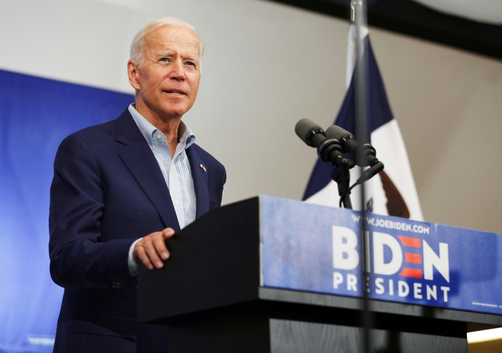 Democratic 2020 US presidential candidate and former Vice President Joe Biden speaks at an event at the Mississippi Valley Fairgrounds in Davenport, Iowa, in this June 11, 2019 file photo. — Reuters