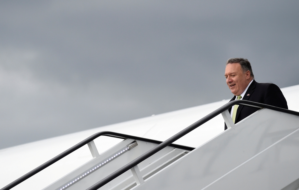 US Secretary of State Mike Pompeo arrives at Stansted Airport near London, Britain, in this June 3, 2019 file photo. — Reuters