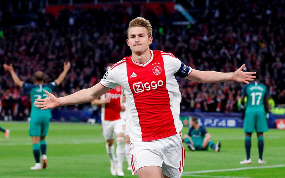 Ajax's Matthijs de Ligt celebrates scoring their first goal against Tottenham during the Champions League semifinal second-leg match at the Johan Cruijff Arena, Amsterdam, Netherlands, in this May 8, 2019 photo.  — Reuters