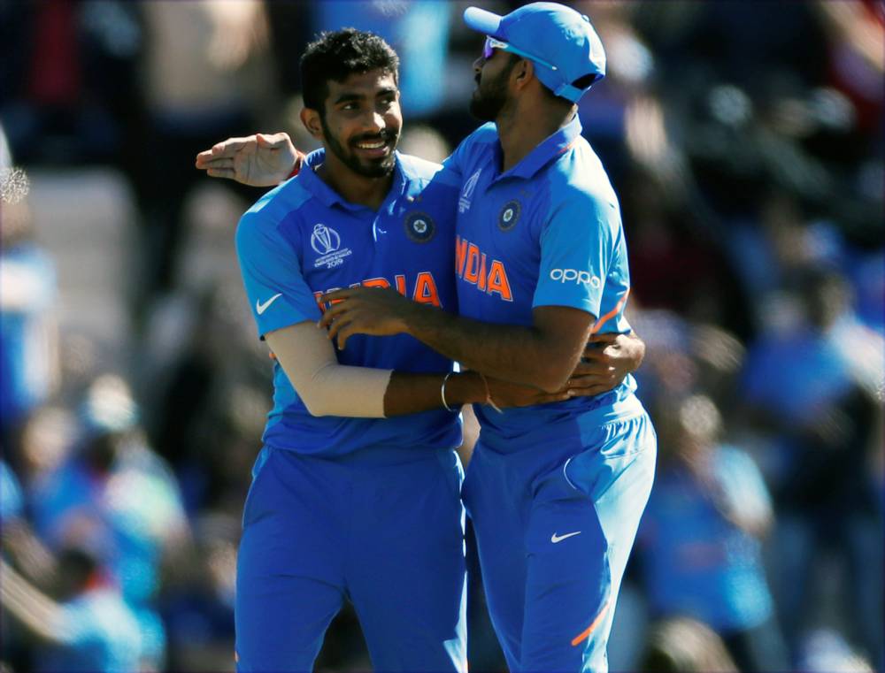 India's Jasprit Bumrah celebrates after taking the wicket of Afghanistan's Hashmatullah Shahidi during theICC Cricket World Cup match at The Ageas Bowl, Southampton, Britain, on Saturday. — Reuters